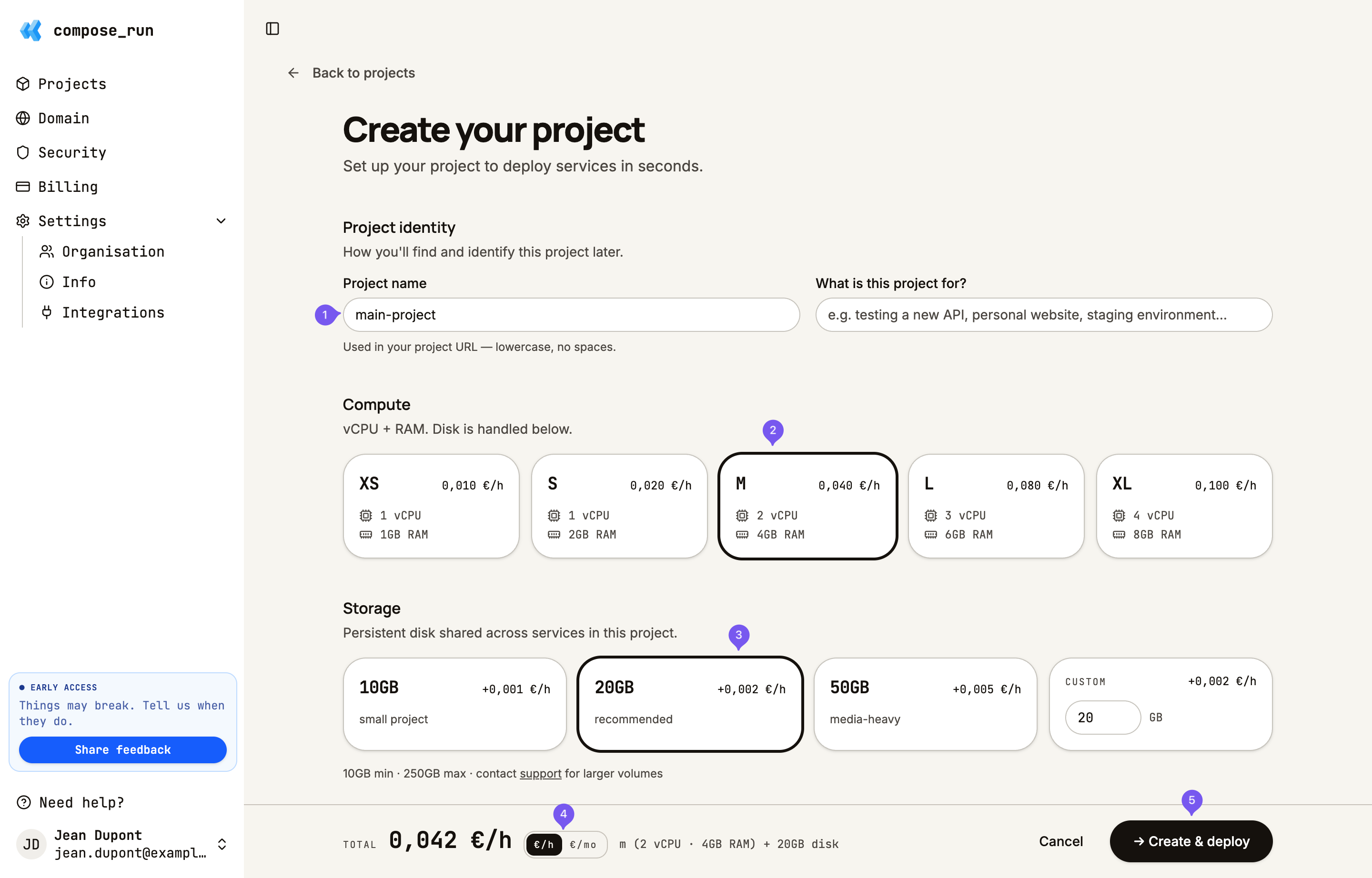 create project screenshot