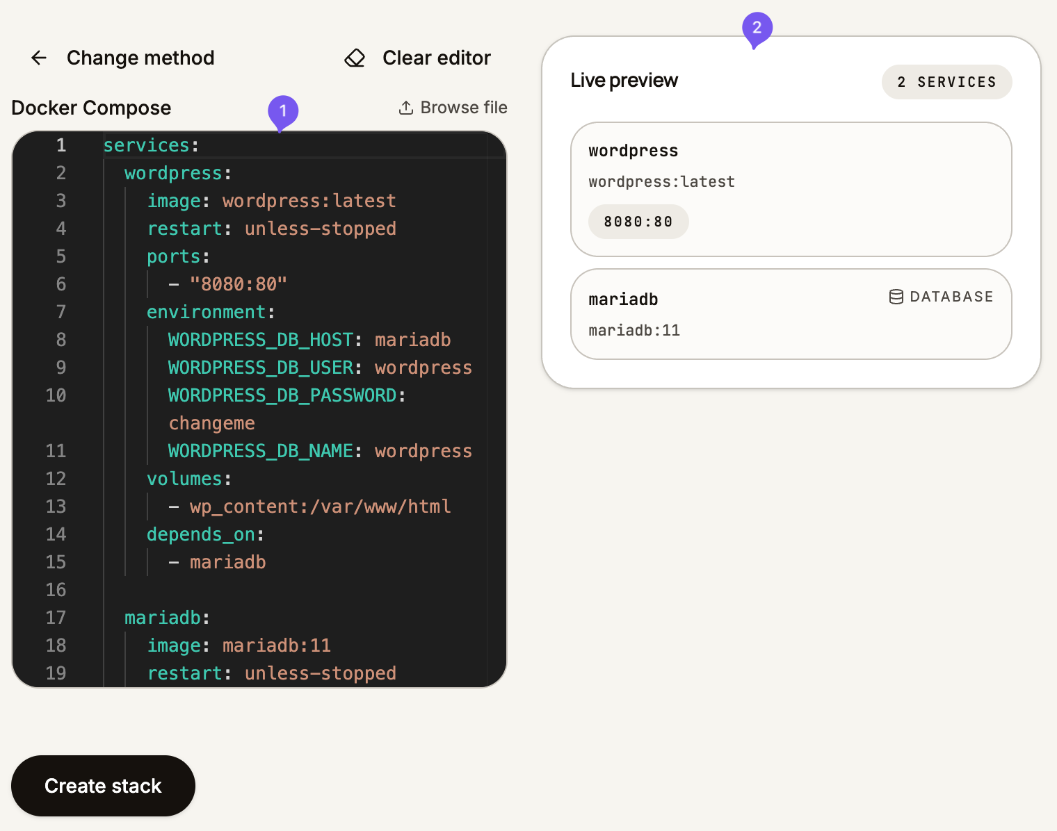 create docker compose screenshot